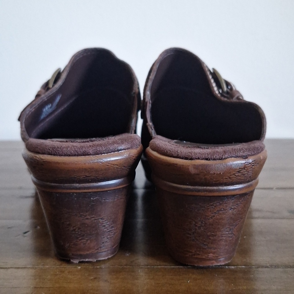 Vintage Nickels Brown Leather Clogs Mules Comfort Shoes Size 8.5 - Picture 8 of 11